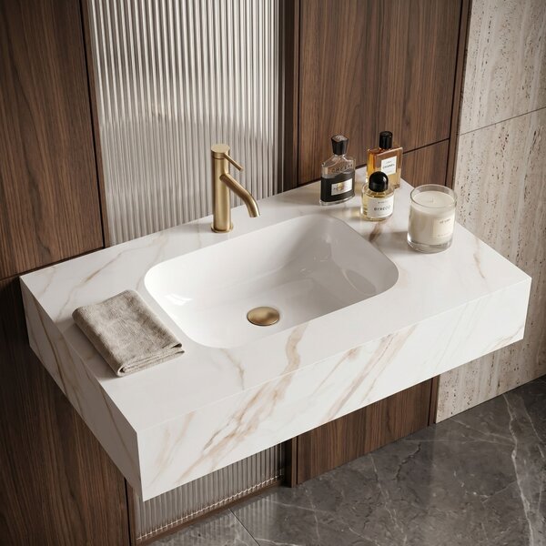 Lavabo sospeso REA Aresa Grey Gold 80
