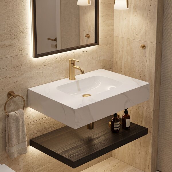 Lavabo sospeso REA Aresa Belt White 70