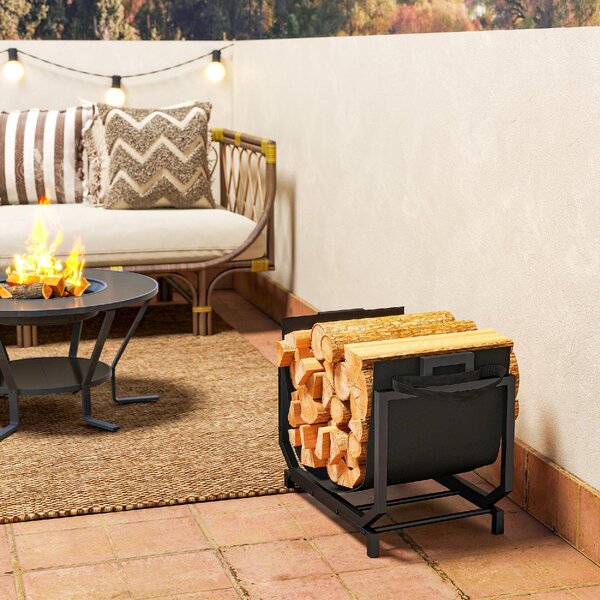 VivaGarden Portalegna in Metallo con Borsa da Trasporto Rimovibile in Tessuto Oxford 53x33x43 cm colore Nero - W744BK