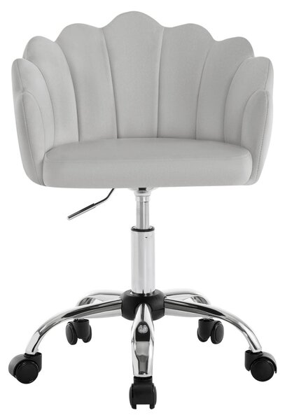 Sedia imbottita - Sedia da ufficio - Ergonomica - Regolabile in altezza - Girevole - Con rotelle - Imbottita - Grigio chiaro