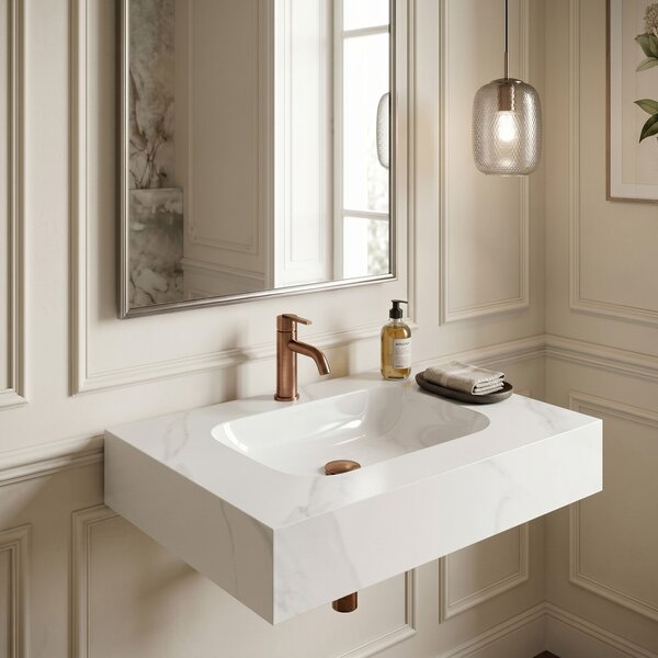 Lavabo sospeso REA Aresa Belt White 70