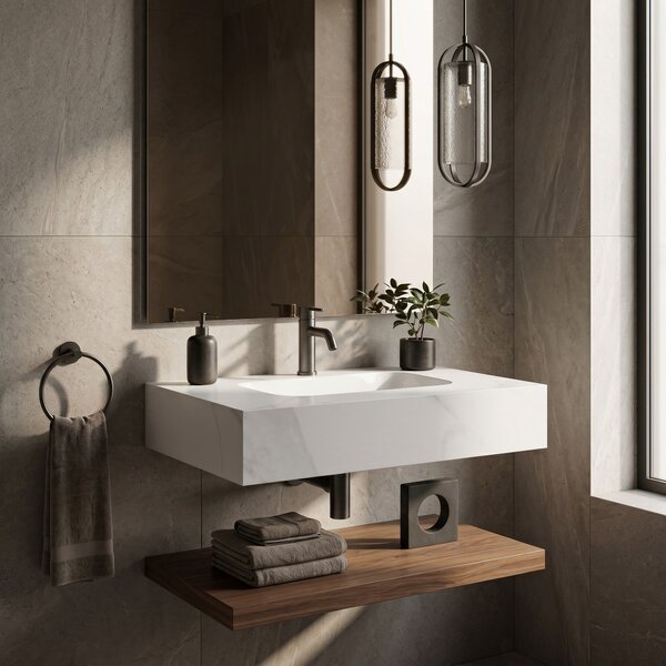 Lavabo sospeso REA Aresa Belt White 70