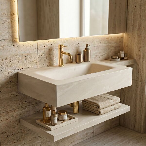 Lavabo da Parete con Mensola Rea Apollo Gran Cloud Sky 80