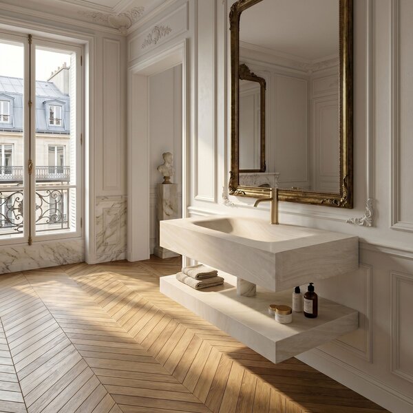 Lavabo da Parete con Mensola Rea Apollo Gran Cloud Sky 80