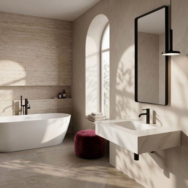 Lavabo sospeso REA Aresa Belt White 80