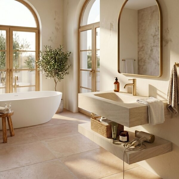 Lavabo da Parete con Mensola Rea Apollo Gran Cloud Sky 80
