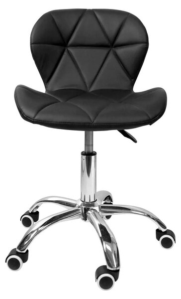 Sedia da scrivania gaming, sedia da ufficio, ergonomica, regolabile in altezza, girevole, in ecopelle, con ruote, senza braccioli, colore nero