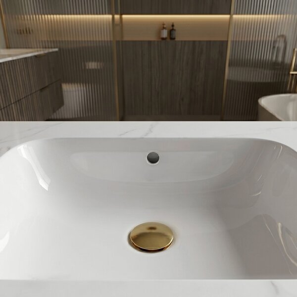 Lavabo sospeso REA Aresa Belt White 80