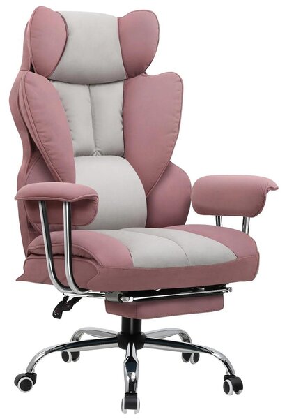 Sedia da gaming - Sedia da ufficio - Design ergonomico - Rivestimento in tessuto - Regolabile in altezza - Girevole con rotelle - Braccioli - Fino a 150 kg - Rosa