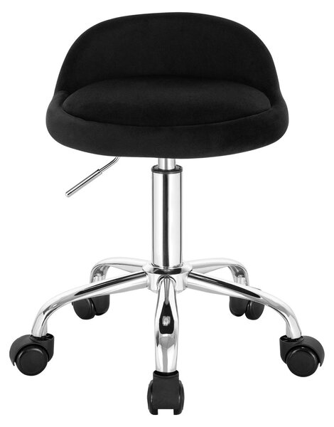 Sedia da ufficio con rotelle - Sedia girevole - Regolabile in altezza - Girevole - Imbottita - Schienale basso - Rivestimento in velluto - Colore nero