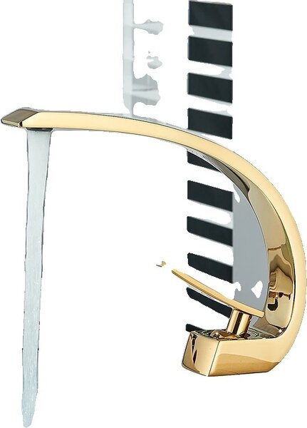 Rubinetto per lavabo, design a soffitto, stile contemporaneo, oro A