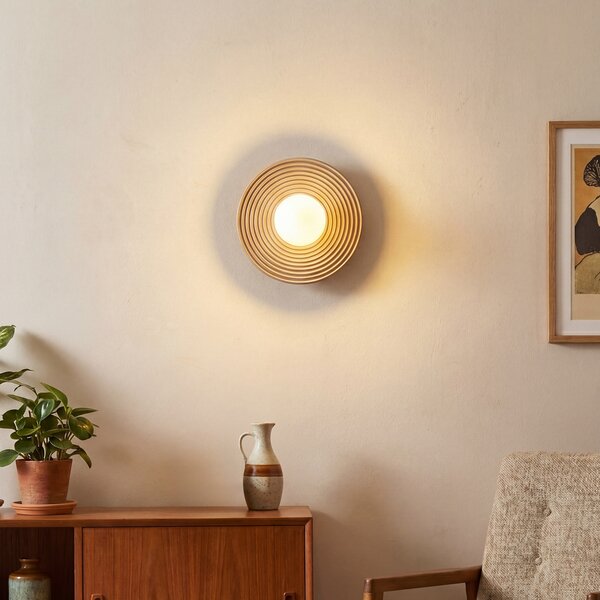 Plafoniera retrò beige con vetro opale - Lila