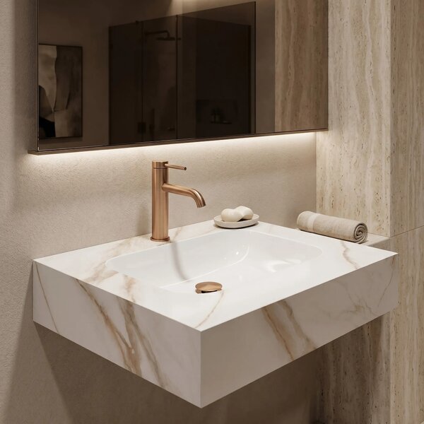 Lavabo sospeso REA Aresa Grey Gold 60