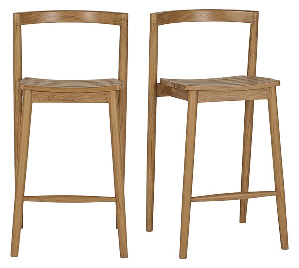 Sgabelli da giardino impilabili in legno massello di teak H70 cm (lotto di 2) OMBAK