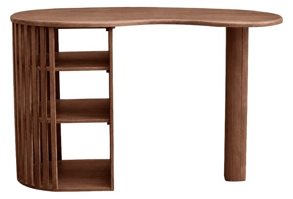 Isola - tavolo da bar con contenitori in legno scuro di mango massiccio H90 cm LOBIO
