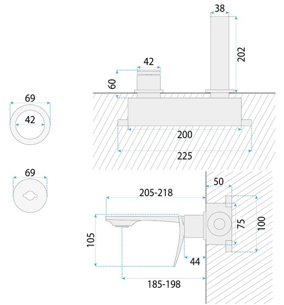 Miscelatore lavabo da incasso REA VISION Titan + BOX