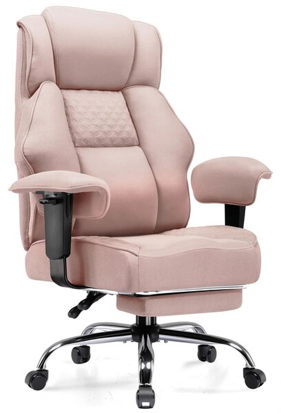 GT216 - Sedia da ufficio - Ergonomica - Regolabile in altezza - Girevole a 360° - Braccioli - Rotelle - Rivestimento in tessuto - Rosa scuro