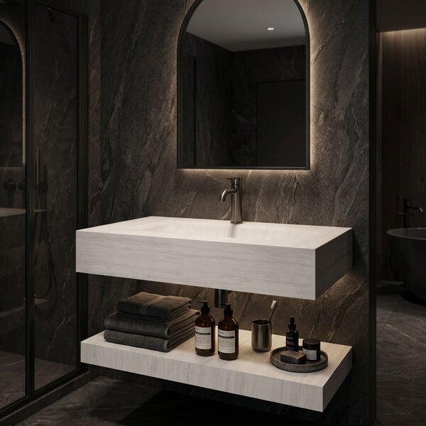 Lavabo sospeso con mensola Rea Apollo Muralto Roma 80