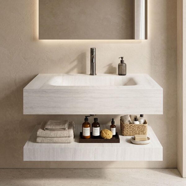 Lavabo sospeso con mensola Rea Apollo Muralto Roma 80