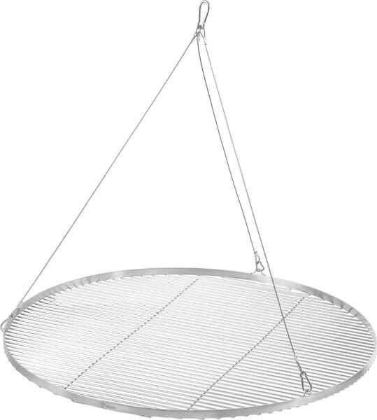 BBQ-Toro griglia in acciaio inox rotonda Ø 90 cm, griglia per barbecue con sospensione a corda, griglia sospesa