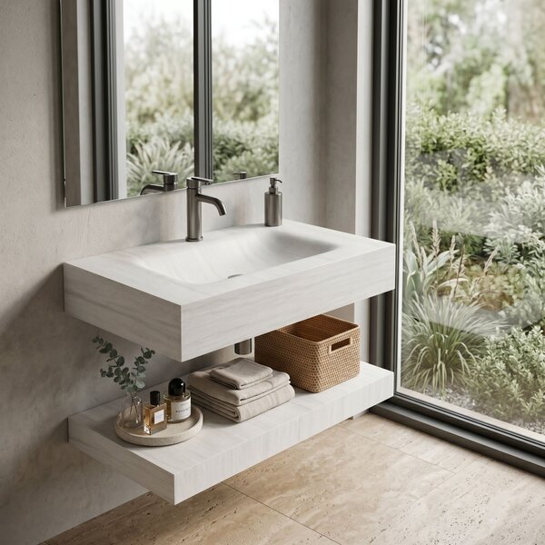 Lavabo sospeso con mensola Rea Apollo Muralto Roma 80