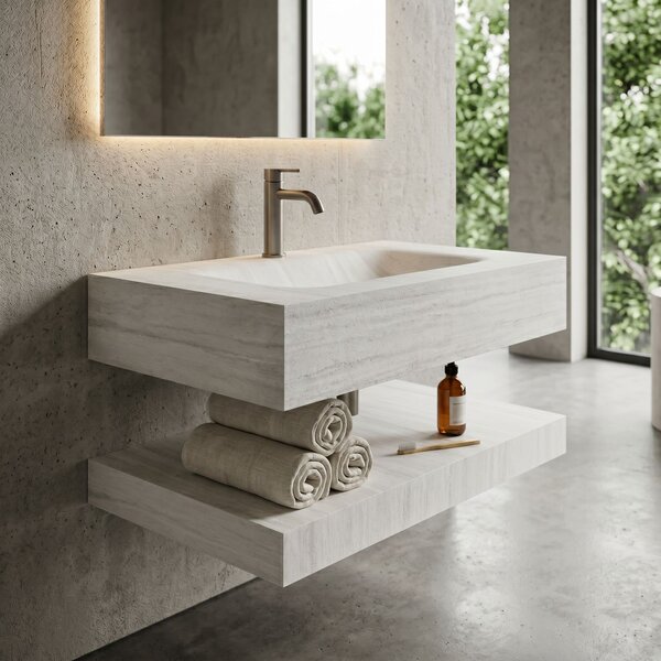 Lavabo sospeso con mensola Rea Apollo Muralto Roma 80