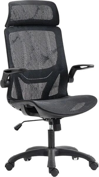 Sedia da gioco ergonomica in rete - Sedia da ufficio - Braccioli regolabili in 3D - Inclinazione di 110° - Schienale alto traspirante - Nero