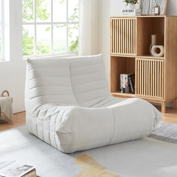 Sedia da terra 'Kodsø' imbottita Sedia da terra con schienale 75 x 90 x 100 cm Microfibra Beige