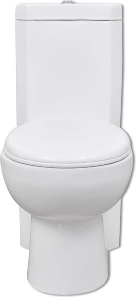 Vaso WC in Vetroceramica da Bagno ad Angolo Bianco