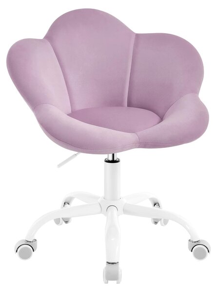 Sedia da scrivania per bambini - Sedia in velluto ergonomica - Regolabile in altezza - Girevole - Imbottita - Con braccioli - Lilla