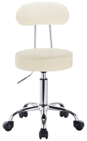 Sedia da ufficio - Sedia da lavoro regolabile in altezza - Rivestita in ecopelle - Con rotelle - Giratoria - Altezza regolabile da 47 a 59 cm - Colore crema