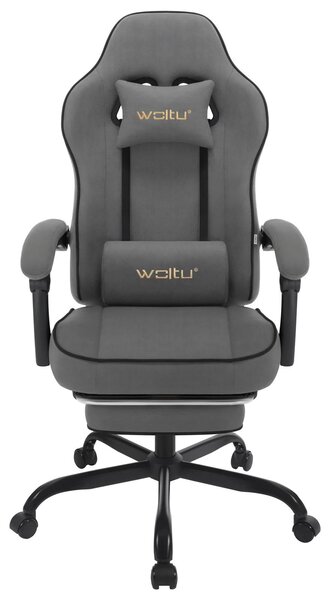 Sedia ergonomica da ufficio - Sedia da gaming - Regolabile in altezza - Girevole - Con braccioli - Con rotelle - Tessuto tecnico grigio