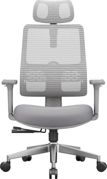 Sedia da ufficio ergonomica/sedia da gaming - MAGICH003 - Supporto lombare adattivo - Poggiatesta regolabile - Profondità della seduta regolabile - Regolabile in altezza - Girevole con rotelle - Grigio