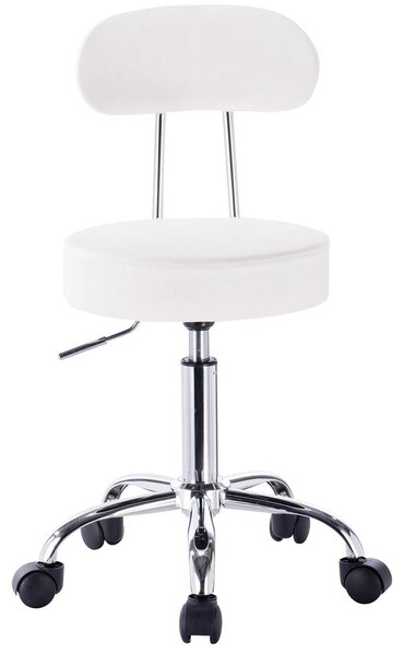 Sedia da ufficio - Altezza regolabile da 47 a 59 cm - Sedia girevole - Con rotelle - Rivestita in ecopelle - Senza braccioli - Colore bianco