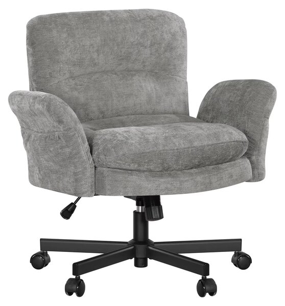 Sedia da ufficio - Sedia per conferenze - Regolabile in altezza - Girevole - Con braccioli - Rivestimento in chenille - Portata massima: 150 kg - Grigia