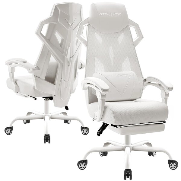 Sedia da ufficio ergonomica - AIR 310 - Girevole - Regolabile in altezza - Struttura in metallo - Braccioli - Rotelle - Bianca
