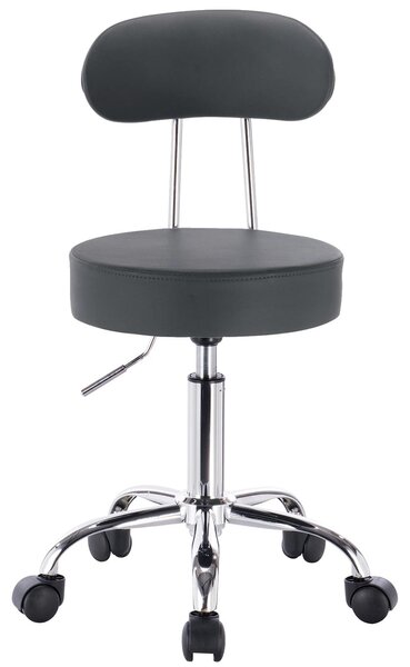 Sedia da ufficio - Sedia girevole per ufficio - Regolabile in altezza da 47 a 59 cm - Rivestita in ecopelle - Con rotelle - Senza braccioli - Grigia