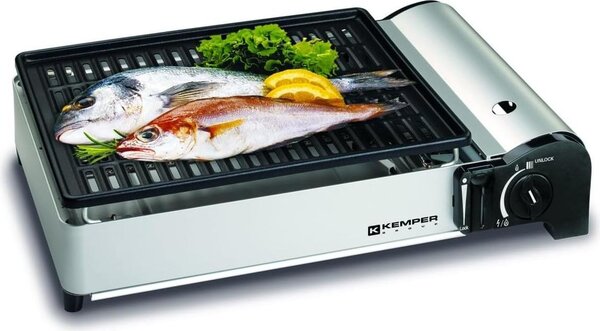 Mini barbecue a gas portatile da 1900 w con copertura Kemper 104997