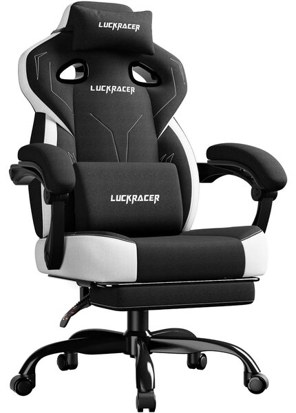 Sedia da gaming - Sedia da ufficio - Ergonomica - Inclinazione 90–155° - Poggiapiedi - Cuscini in schiuma memory - Braccioli uniti - Regolabile in altezza - Viola
