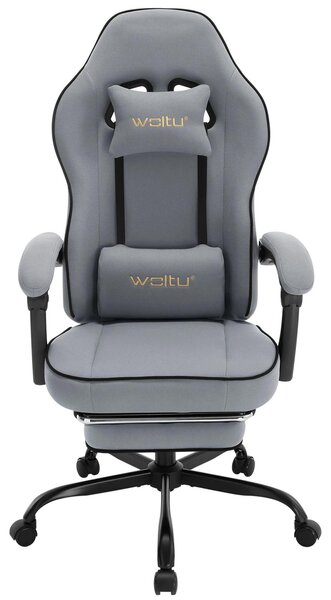 Sedia da ufficio ergonomica - Sedia da gaming - Regolabile in altezza - Girevole - Imbottita - Con braccioli - Con rotelle - Tessuto a rete grigio