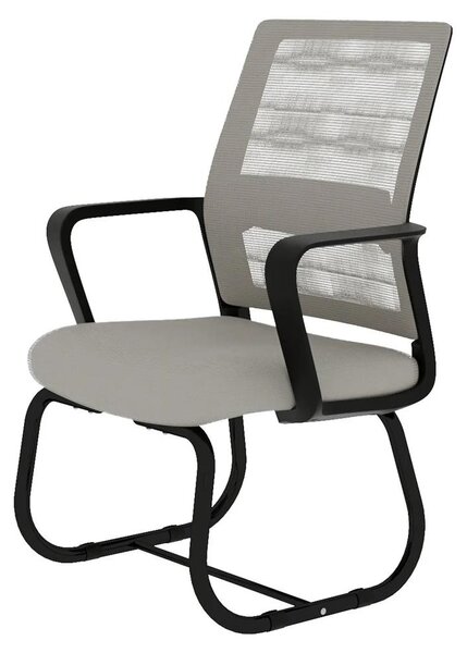 Sedia da ufficio ergonomica - Sedia da scrivania - Grigio e nero - Tessuto e rete - Struttura in metallo - Seduta imbottita - Ideale per l'ufficio domestico