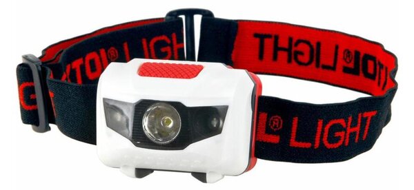 Extol - Lampada frontale a LED con luce rossa LED/1W/3xAAA nero/rosso