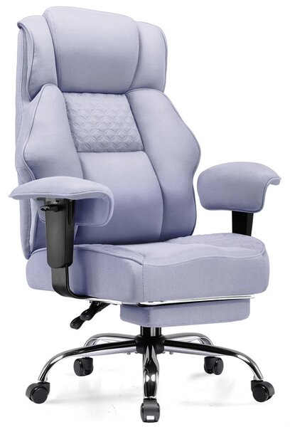 Sedia da ufficio GT216 - Sedia da scrivania ergonomica - Pelle finta - Regolabile in altezza - Girevole - Con braccioli - Rotelle - Viola