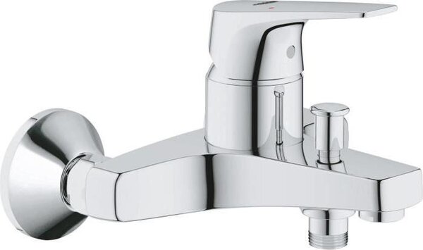 GROHE Start Flow Rubinetto per vasca da bagno, montaggio a parete, cromato, 23772000, maniglia in metallo, cartuccia in Vetroceramica