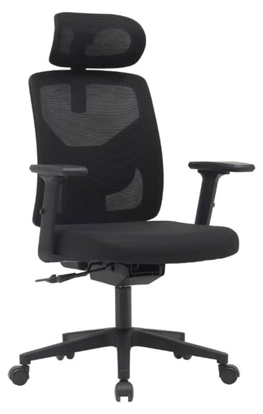 Sedia da ufficio ergonomica - Sedia da scrivania in mesh - Regolabile in altezza - Braccioli pieghevoli - Poggiatesta - Supporto lombare - Schienale traspirante - Ruote a 360°