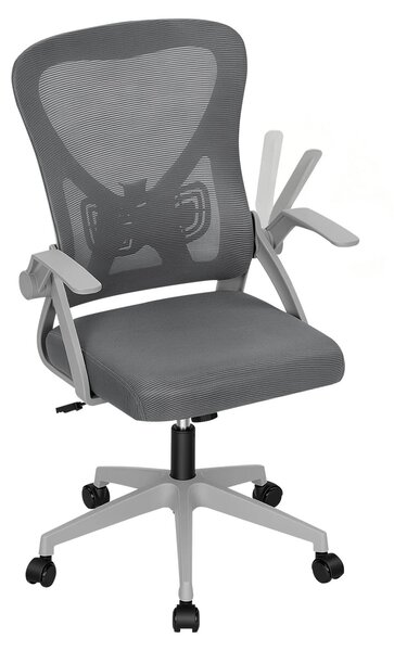 Sedia da ufficio ergonomica - Sedia da scrivania - Poggiatesta regolabile - Braccioli - Regolabile in altezza - Rotazione a 360° - Funzione basculante - Grigia