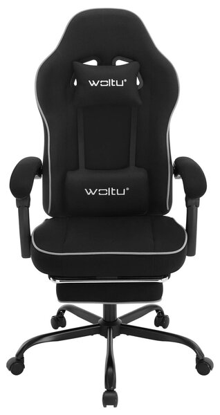 Sedia ergonomica da ufficio - Sedia da gaming - Regolabile in altezza - Girevole - Imbottita - Con braccioli - Con rotelle - Tessuto a rete nero