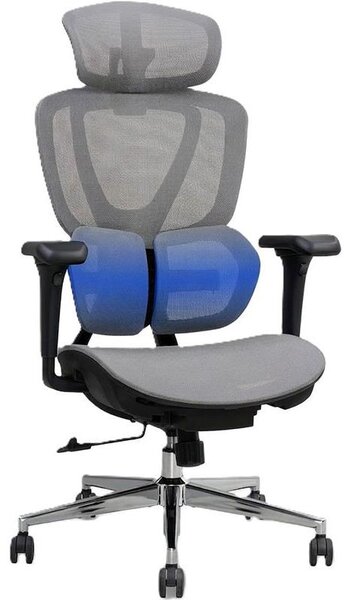 Sedia da ufficio ergonomica C5G-air, poggiatesta 3D, grigia