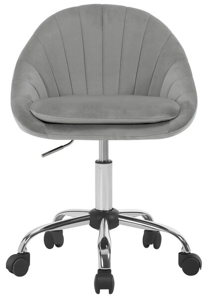 Sedia da ufficio - Sedia per parrucchieri/estetista - Ergonomica - Regolabile in altezza - Girevole - Con rotelle - Imbottita - Grigio velluto