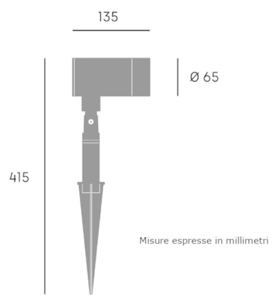 Picchetto classico sovil lama 169 36 gu10 led ip54 orientabile alluminio - Sovil Illuminazione